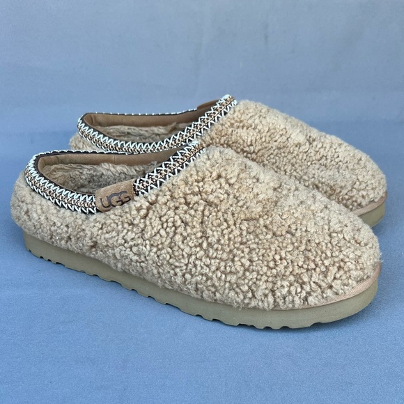 UGG Tazz Maxi Curly Chestnut Slipper Sheepskin Brown Men’s Size 13 - Picture 1 of 13